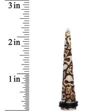 Load image into Gallery viewer, 00G Brown White Resin Native Skull Taper
