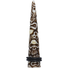 Load image into Gallery viewer, 1/2 Brown White Resin Native Skull Taper
