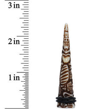 Load image into Gallery viewer, 1/2 Brown White Resin Native Skull Taper
