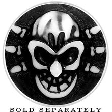 Load image into Gallery viewer, 9/16 Black White Resin Skull Saddle Plug
