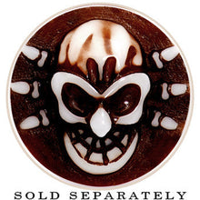 Load image into Gallery viewer, 1/2 Brown White Resin Skull Saddle Plug
