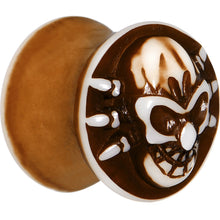 将图片加载到图库查看器，9/16 Brown White Resin Skull Saddle Plug
