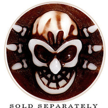 将图片加载到图库查看器，9/16 Brown White Resin Skull Saddle Plug
