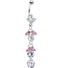 将图片加载到图库查看器，Perfect in Pink Gem Dangle Belly Ring
