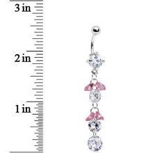 将图片加载到图库查看器，Perfect in Pink Gem Dangle Belly Ring
