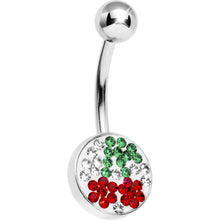 将图片加载到图库查看器，Ruby Red Brilliance Gem Cherry Belly Ring

