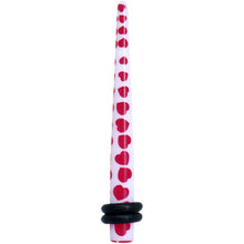 Load image into Gallery viewer, 6G White Red Heart Acrylic Ear Taper
