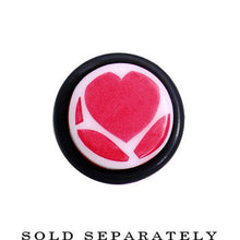 Load image into Gallery viewer, 6G White Red Heart Acrylic Ear Taper
