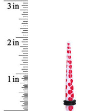 Load image into Gallery viewer, 2G White Red Heart Acrylic Ear Taper
