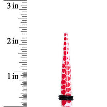 将图片加载到图库查看器，0G White Red Heart Acrylic Ear Taper
