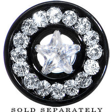 Load image into Gallery viewer, 2G Black Clear Titanium Star CZ Screw Fit Tunnel
