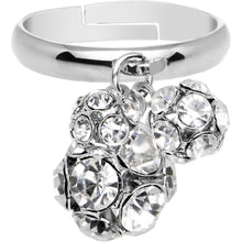 将图片加载到图库查看器，Clear Gem Cluster Dangle Adjustable Ring
