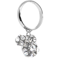 将图片加载到图库查看器，Clear Gem Cluster Dangle Adjustable Ring
