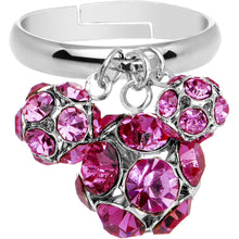 将图片加载到图库查看器，Pink Gem Cluster Dangle Adjustable Ring

