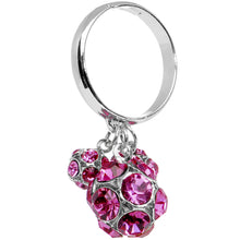 将图片加载到图库查看器，Pink Gem Cluster Dangle Adjustable Ring
