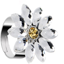 将图片加载到图库查看器，Clear Daisy Flower Adjustable Ring
