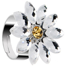 将图片加载到图库查看器，Clear Daisy Flower Adjustable Ring
