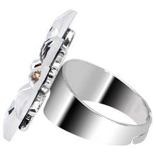 将图片加载到图库查看器，Clear Daisy Flower Adjustable Ring
