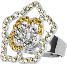 将图片加载到图库查看器，Clear Cut Out Flower Adjustable Ring
