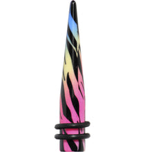 Load image into Gallery viewer, 0G Multi Color Animal Print Acrylic Ear Taper
