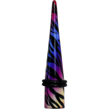 Load image into Gallery viewer, 00G Multi Color Animal Print Acrylic Ear Taper

