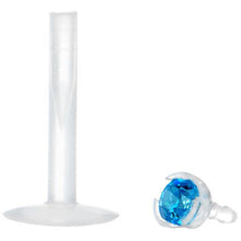 Load image into Gallery viewer, Bio-Flex 2mm Aqua Gem Push-In Labret Monroe Tragus
