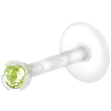 Load image into Gallery viewer, Bio-Flex 2mm Light Peridot Green Gem Push-In Labret Monroe Tragus

