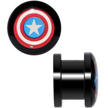 Load image into Gallery viewer, 00G Captain America Screw Fit Plugs Set
