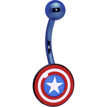 将图片加载到图库查看器，Anodized Captain American Belly Ring
