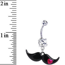 Load image into Gallery viewer, Pink Heart Mustache Belly Ring
