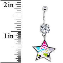 将图片加载到图库查看器，Paint Splatter Star Skull Belly Ring
