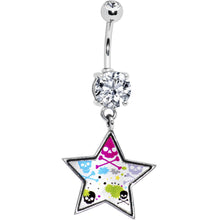 将图片加载到图库查看器，Paint Splatter Star Skull Belly Ring
