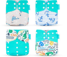 Load image into Gallery viewer, 4pcs/set Washable Eco-Friendly Cloth Diaper Cover Adjustable Nappy Cloth Diapers Cloth Nappy For Baby Boys and Grils Baby
