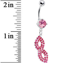 Load image into Gallery viewer, Pink Gem Masquerade Mask Belly Ring
