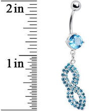 将图片加载到图库查看器，Aqua Gem Masquerade Mask Belly Ring
