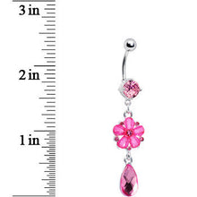 将图片加载到图库查看器，Pink Gem Delightful Daisy Flower Belly Ring
