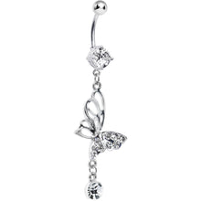 将图片加载到图库查看器，Crystalline Gem Double-Take Butterfly Belly Ring
