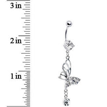 将图片加载到图库查看器，Crystalline Gem Double-Take Butterfly Belly Ring
