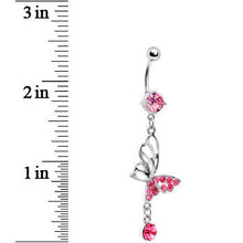将图片加载到图库查看器，Pink Gem Double-Take Butterfly Belly Ring
