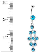 Load image into Gallery viewer, Aqua Modish Gem Chandelier Belly Ring
