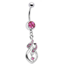 将图片加载到图库查看器，Pink Gem Distinctive Teardrop Belly Ring

