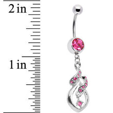 将图片加载到图库查看器，Pink Gem Distinctive Teardrop Belly Ring
