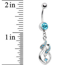 Load image into Gallery viewer, Aqua Gem Distinctive Teardrop Belly Ring
