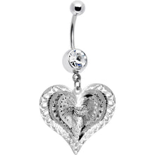 Load image into Gallery viewer, Clear Gem Love at First Sight Heart Belly Ring
