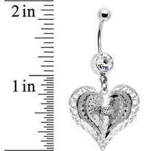 Load image into Gallery viewer, Clear Gem Love at First Sight Heart Belly Ring
