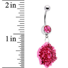 Load image into Gallery viewer, Pink Gem Exotic Flower Belly Ring
