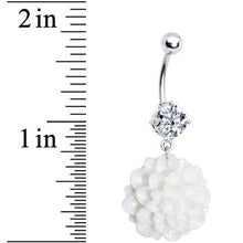 Load image into Gallery viewer, Crystalline Gem Full Bloom Shell Flower Belly Ring
