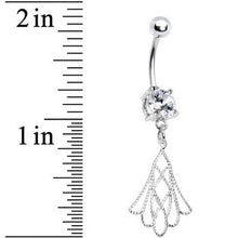 Load image into Gallery viewer, Crystalline Gem Openwork Tulip Flower Drop Belly Ring
