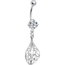 Load image into Gallery viewer, Crystalline Gem Dramatic Drifting Leaf Belly Ring

