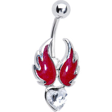 Load image into Gallery viewer, Flaming Wing Heart Belly Ring
